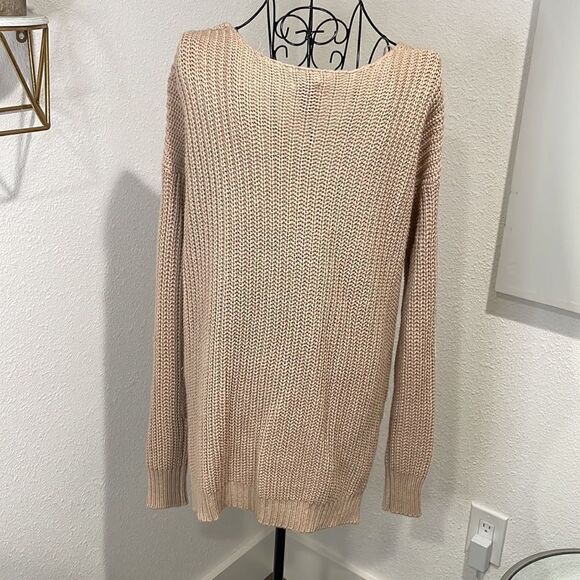 Charlotte Russe Cream/blush knit oversized sweater size S - Picture 7 of 8